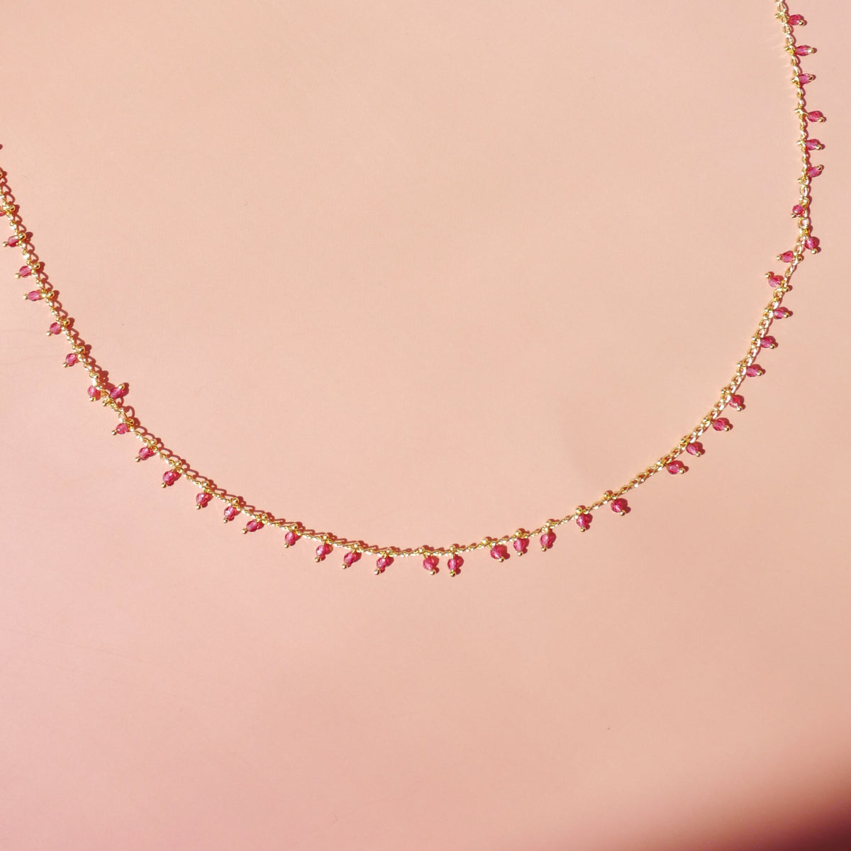 Rosalie Pink Crystal Necklace