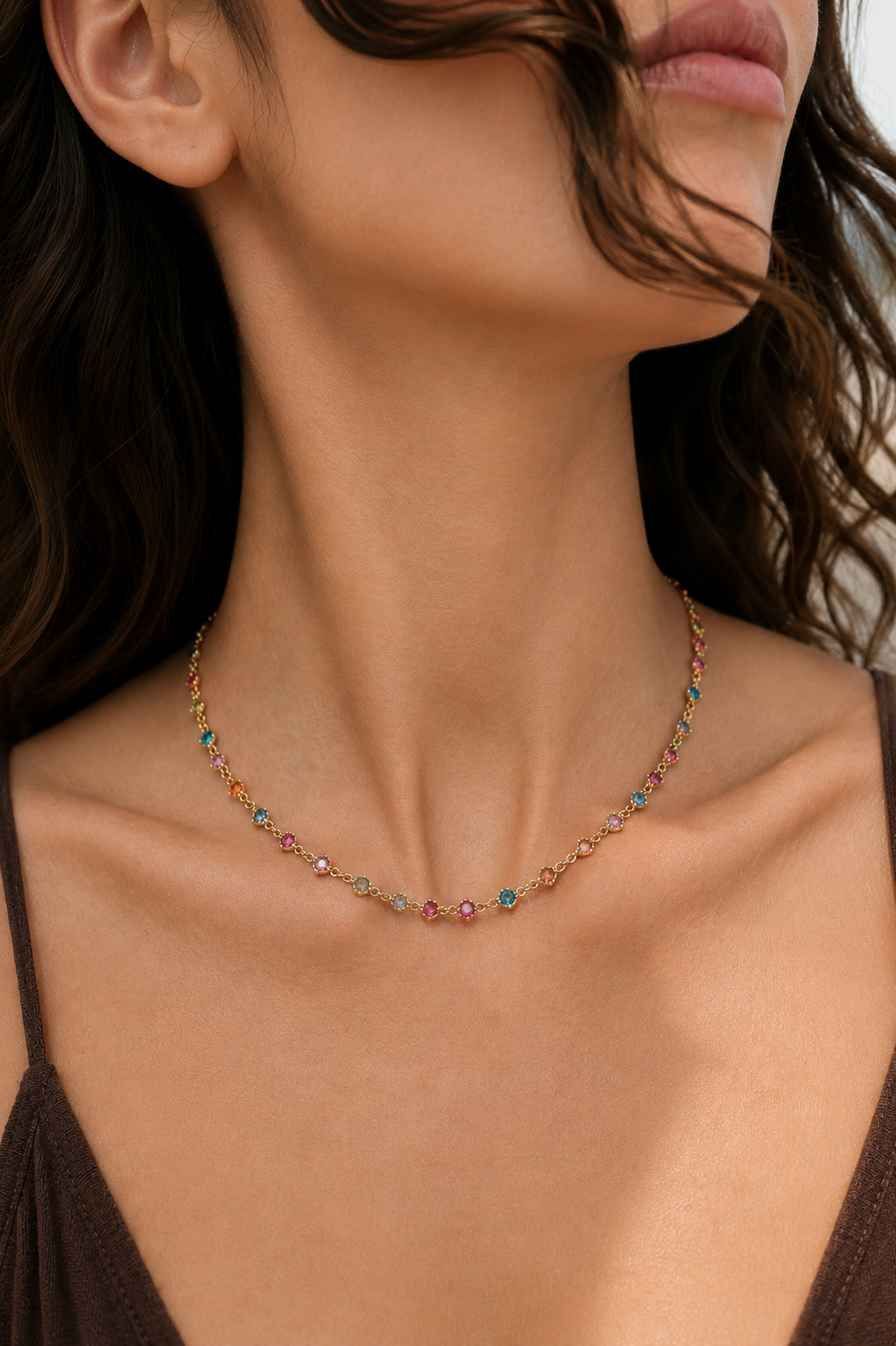 Colette Colored Gems Chain Necklace