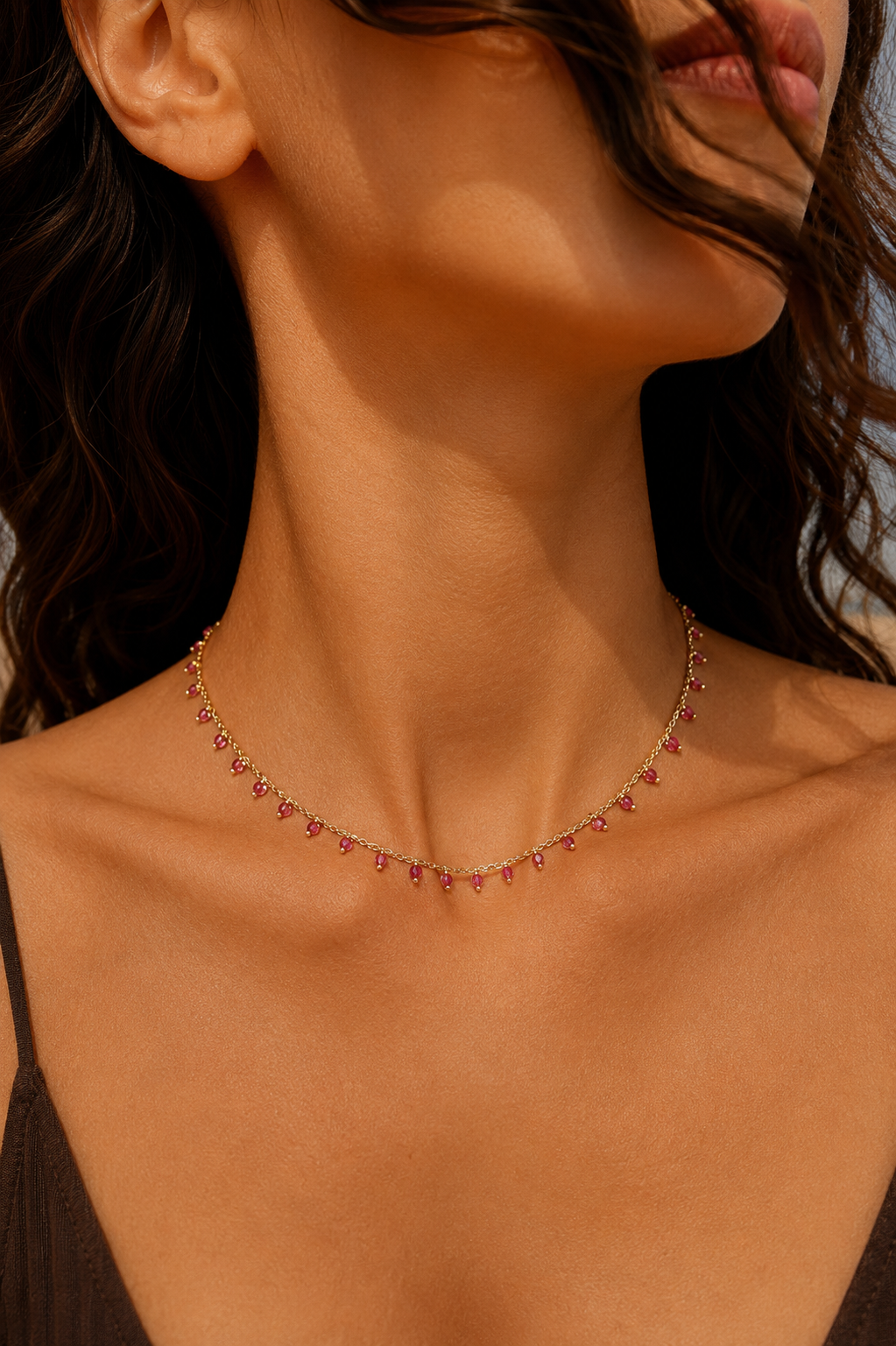 Rosalie Pink Crystal Necklace